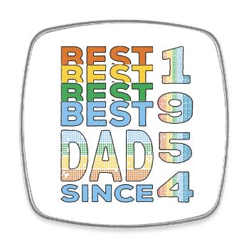 Best dad in the world since 1954 Father's Day - Square fridge magnet - white - Front
