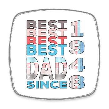 Best dad in the world since 1948 Father's Day - Square fridge magnet - white - Front