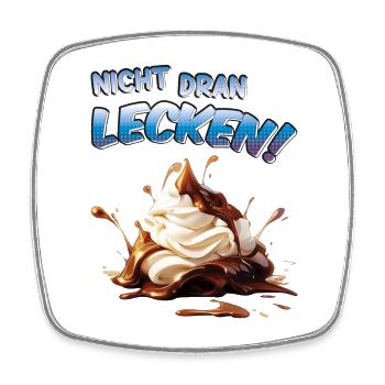 Nicht dran lecken! Eis - Viereckiger Kühlschrankmagnet - Weiß - Vorne