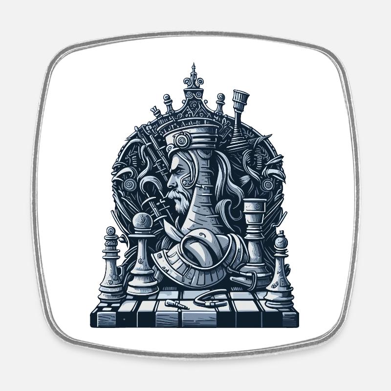 Chessboard - Square fridge magnet - white