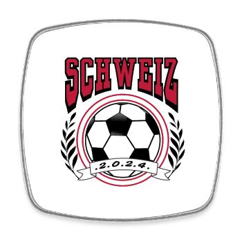 Fußball Schweiz EM 2024 - Viereckiger Kühlschrankmagnet - Weiß - Vorne