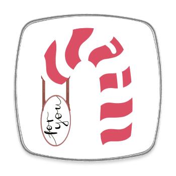 Candy cane - for you - Viereckiger Kühlschrankmagnet - Weiß - Vorne