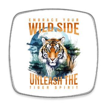 Tiger, Tiger Head, Big Cat, Predator, Strong, Power - Square fridge magnet - white - Front
