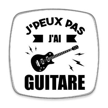 Je Peux Pas J'ai Guitare Cadeau Guitariste - Magnet carré - blanc - Devant