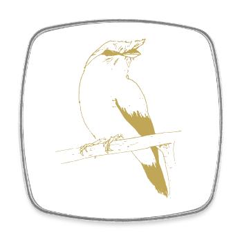 Illustrierte Designs mit Vogel - Viereckiger Kühlschrankmagnet - Weiß - Vorne