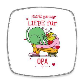 Meine Ganze Liebe Für Opa - Viereckiger Kühlschrankmagnet - Weiß - Vorne