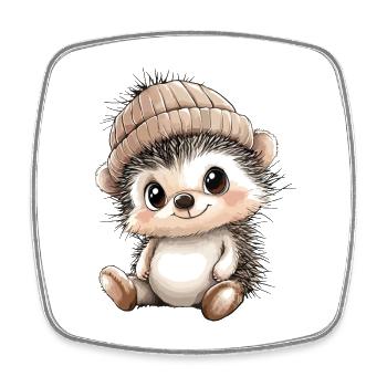 Igel Süß Niedlich Baby Kinder Tier Cartoon - Viereckiger Kühlschrankmagnet - Weiß - Vorne