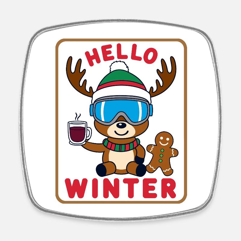 Cute Reindeer - Square fridge magnet - white