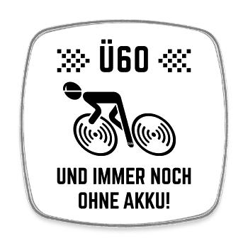 Ü60 Und Immer Noch Ohne Akku! (Fahrrad Rennrad B) - Viereckiger Kühlschrankmagnet - Weiß - Vorne