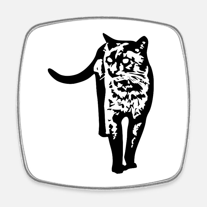 Black Cat Cat Black Cats Gift - Square fridge magnet - white