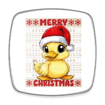 Canard Moche Noël Noël Mignon Mignon - Magnet carré - blanc - Devant