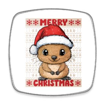 Quokka Ugly Christmas Weihnachten Xmas Süß - Viereckiger Kühlschrankmagnet - Weiß - Vorne