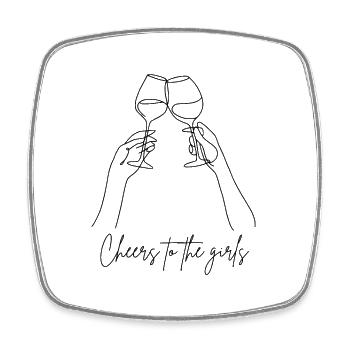 Cheers to the girls - Viereckiger Kühlschrankmagnet - Weiß - Vorne