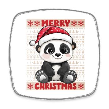 Panda Ours Noël Mignon Noël mignon Noël - Magnet carré - blanc - Devant