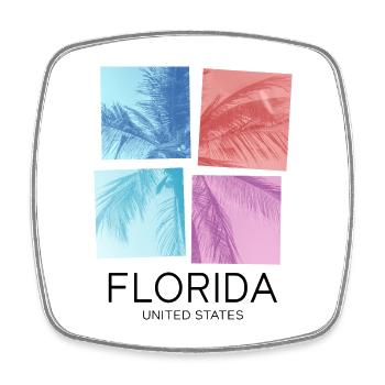 Floride États-Unis Miami Amérique Été Palmiers Plage - Magnet carré - blanc - Devant