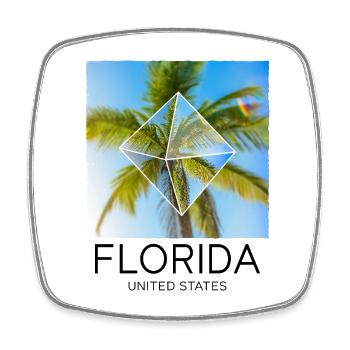 Florida USA Miami Amerika Sommer Palmen Strand - Viereckiger Kühlschrankmagnet - Weiß - Vorne