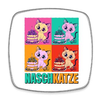 Gâteau pour chat dent sucrée Gâteau Snacking Pâtisserie Sucré - Magnet carré - blanc - Devant