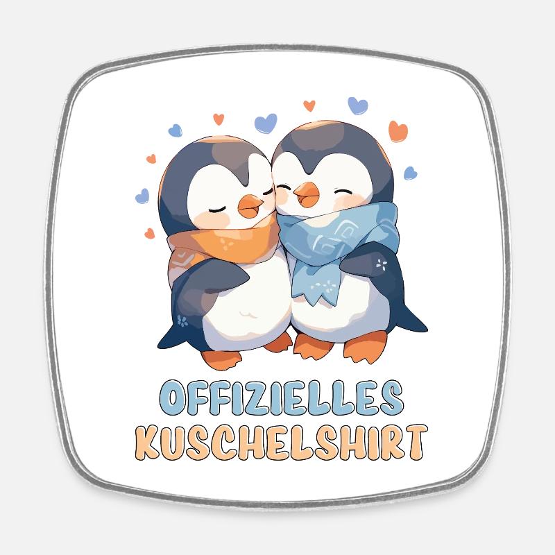 Offizielles Kuschelshirt Pinguine Liebe Herz Süß - Viereckiger Kühlschrankmagnet - Weiß