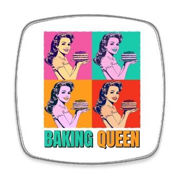 Cuisson Gâteau Cuisson Reine Cuisson Fée Boulanger Pop Art - Magnet carré - blanc - Devant