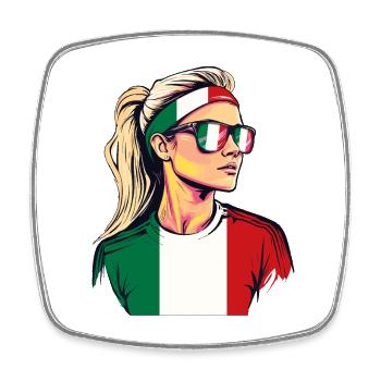 Italie drapeau drapeau femme lunettes de soleil fan jersey - Magnet carré - blanc - Devant