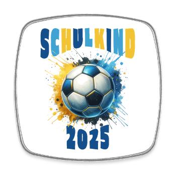 Einschulung Schulkind 2025 Fußball Fussball - Viereckiger Kühlschrankmagnet - Weiß - Vorne