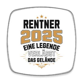 Rentner 2025 Rente Rentnerin Legende Ruhestand - Viereckiger Kühlschrankmagnet - Weiß - Vorne