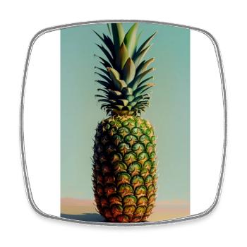Pineapple - Square fridge magnet - white - Front