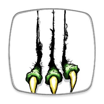 Griffes de monstre Dino Dinosaure Halloween Fissure Griffe - Magnet carré - blanc - Devant