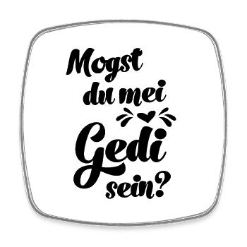 Mogst du mei Gedi sein Patenonkel fragen Taufe - Viereckiger Kühlschrankmagnet - Weiß - Vorne
