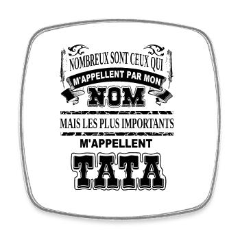 Meilleure tata idée cadeau tante soeur humour - Magnet carré - blanc - Devant