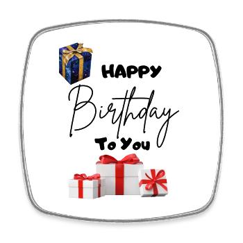 Happy Birthday to you-mit Geschenken - Viereckiger Kühlschrankmagnet - Weiß - Vorne