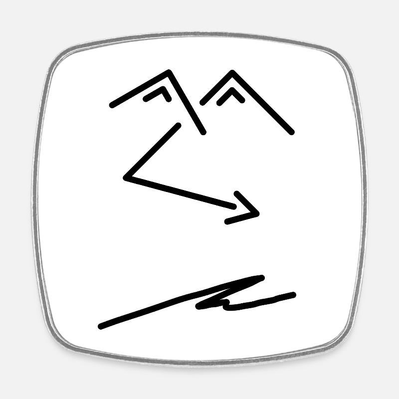 Many Faces #12 - Square fridge magnet - white