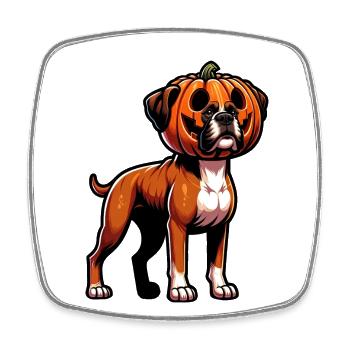 Halloween Boxer Hund Kürbis Cartoon Süß - Viereckiger Kühlschrankmagnet - Weiß - Vorne
