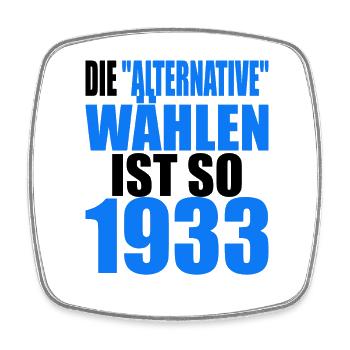 AfD stoppen gegen rechts Demokratie Vielfalt 1933 - Viereckiger Kühlschrankmagnet - Weiß - Vorne