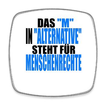 AfD stoppen gegen rechts Demokratie Vielfalt links - Viereckiger Kühlschrankmagnet - Weiß - Vorne