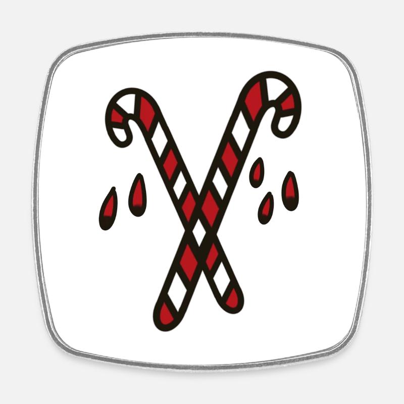 Cannes d’Orge croisées Symbole - Magnet carré - blanc