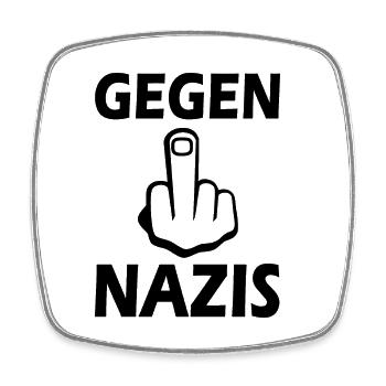 Gegen nazis - Viereckiger Kühlschrankmagnet - Weiß - Vorne