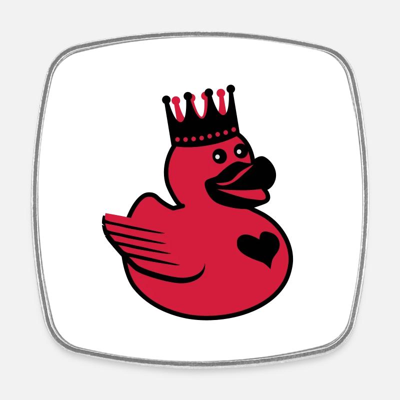 Duck the King - Square fridge magnet - white