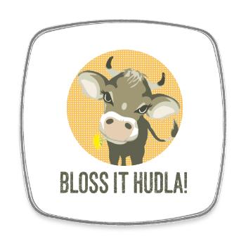 bloss it hudla! - Viereckiger Kühlschrankmagnet - Weiß - Vorne