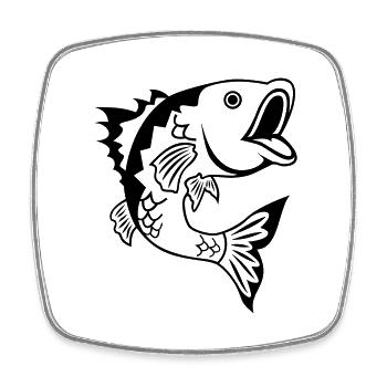 poisson - Magnet carré - blanc - Devant