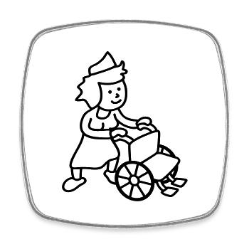 nurse_with_wheelchair - Viereckiger Kühlschrankmagnet - Weiß - Vorne