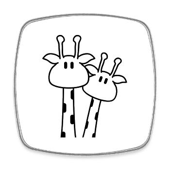 2 mignons couples de girafes s’aiment couple de girafes - Magnet carré - blanc - Devant