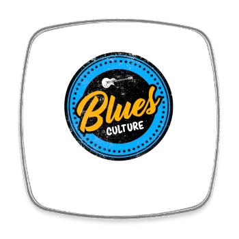 Blues guitare guitariste instrument de musique - Magnet carré - blanc - Devant