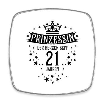 16 Prinzessin der Herzen seit 21 Jahren Geburtstag - Viereckiger Kühlschrankmagnet - Weiß - Vorne