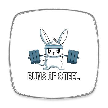 Bun Of Steel, Häschen - Viereckiger Kühlschrankmagnet - Weiß - Vorne