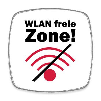 WLAN freie Zone! - Viereckiger Kühlschrankmagnet - Weiß - Vorne