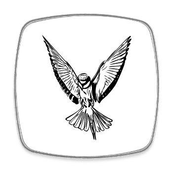Vogel - Viereckiger Kühlschrankmagnet - Weiß - Vorne