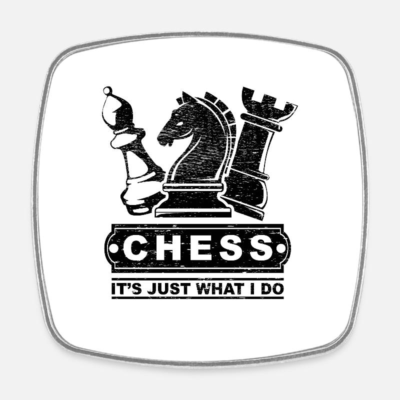échecs - Magnet carré - blanc