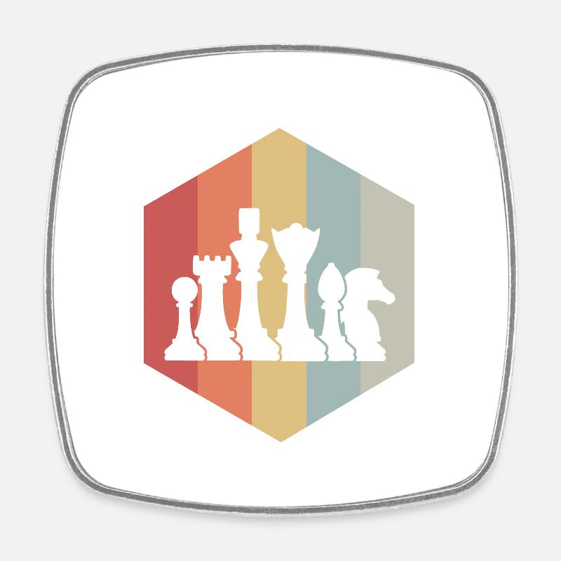 Schach - Viereckiger Kühlschrankmagnet - Weiß