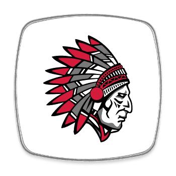 Indian Indianer - Viereckiger Kühlschrankmagnet - Weiß - Vorne